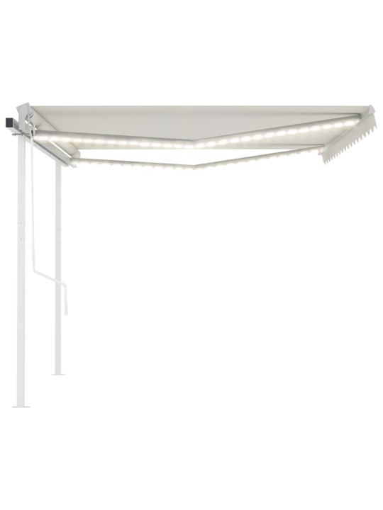 Automatinė markizė su LED/vėjo jutikliu, kreminė, 4x3,5m