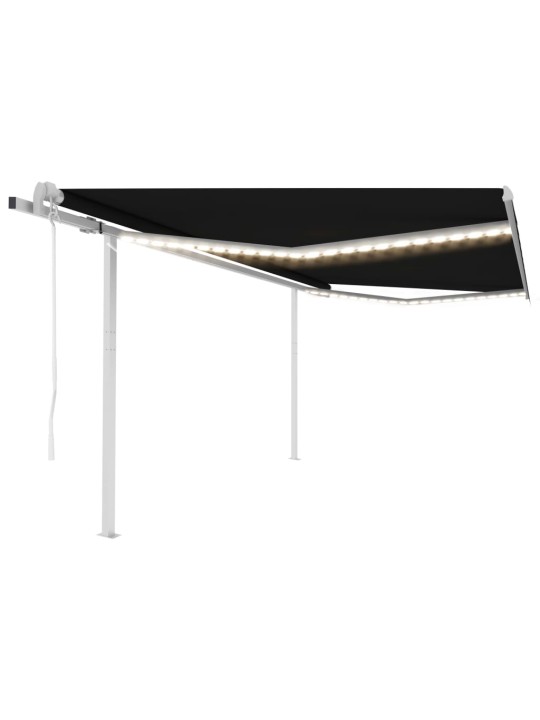 Automatinė markizė su LED/vėjo jutikliu, antracito, 4x3,5m