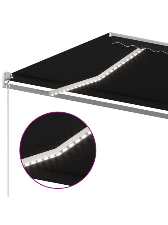 Automatinė markizė su LED/vėjo jutikliu, antracito, 4x3,5m