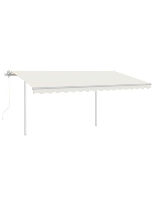 Automatinė markizė su LED/vėjo jutikliu, kreminė, 4,5x3,5m
