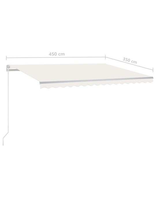 Automatinė markizė su LED/vėjo jutikliu, kreminė, 4,5x3,5m