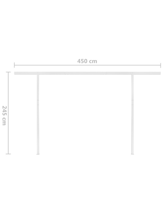 Automatinė markizė su LED/vėjo jutikliu, kreminė, 4,5x3,5m