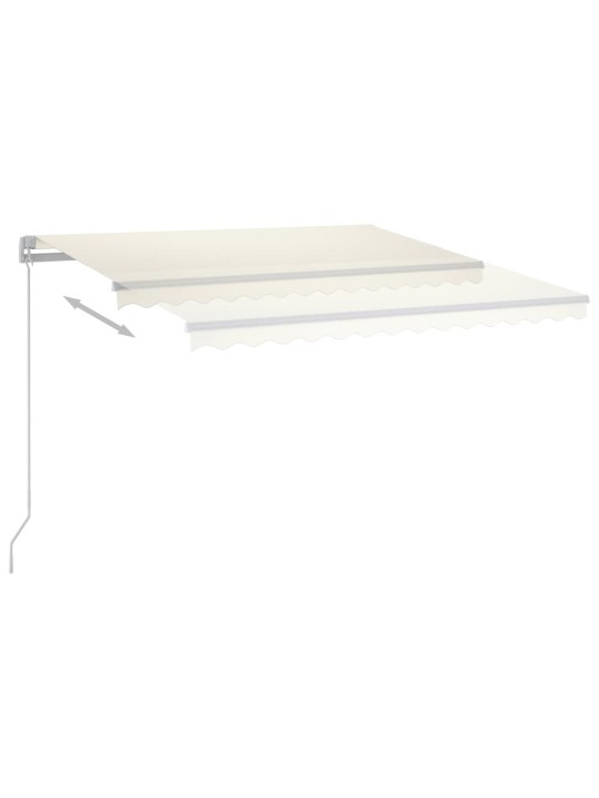 Automatinė markizė su LED/vėjo jutikliu, kreminė, 4,5x3,5m