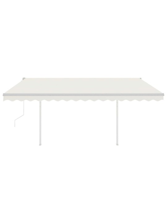 Automatinė markizė su LED/vėjo jutikliu, kreminė, 4,5x3,5m
