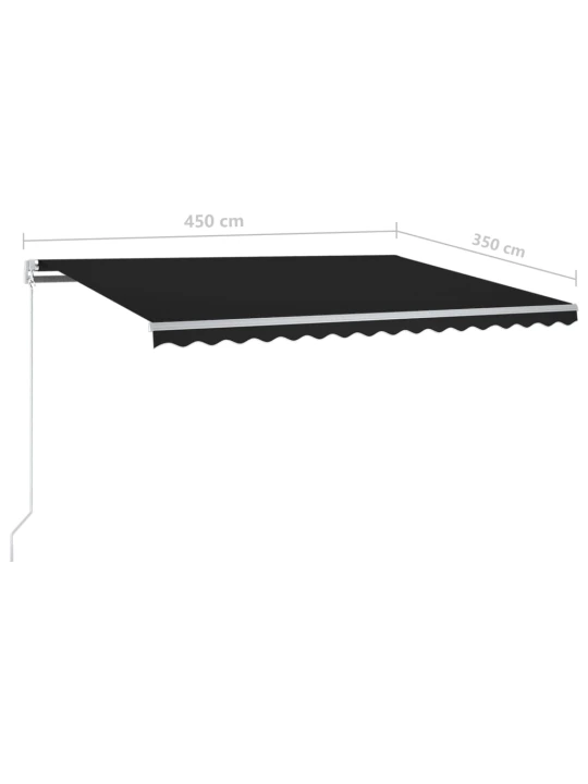 Automatinė markizė su LED/vėjo jutikliu, antracito, 4,5x3,5m
