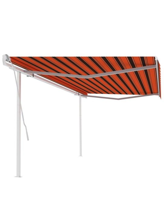 Rankiniu būdu ištraukiama markizė, oranžinė ir ruda, 5x3,5m
