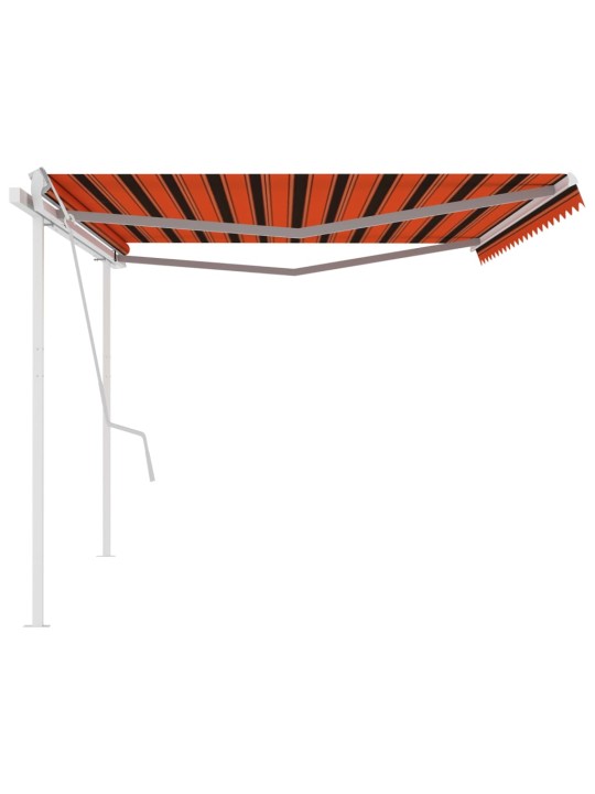 Rankiniu būdu ištraukiama markizė, oranžinė ir ruda, 5x3,5m