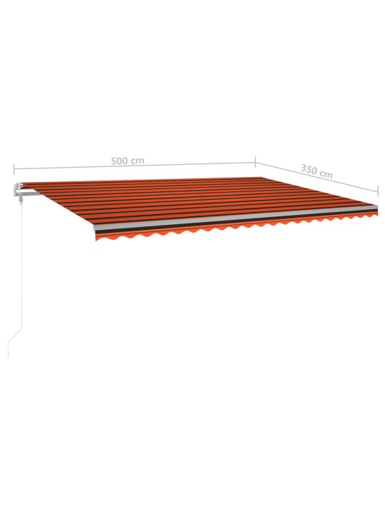Rankiniu būdu ištraukiama markizė, oranžinė ir ruda, 5x3,5m