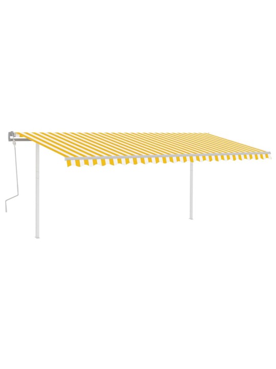 Rankiniu būdu ištraukiama markizė su LED, geltona/balta, 5x3,5m