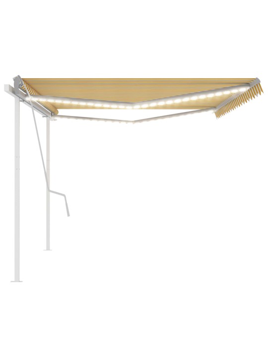 Rankiniu būdu ištraukiama markizė su LED, geltona/balta, 5x3,5m