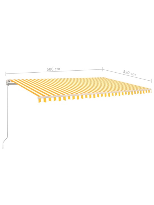 Rankiniu būdu ištraukiama markizė su LED, geltona/balta, 5x3,5m