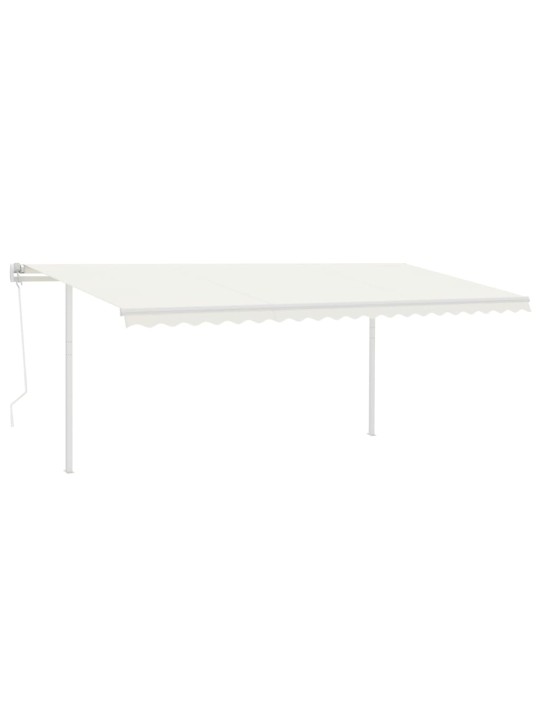 Automatinė markizė su LED/vėjo jutikliu, kreminė, 5x3,5m