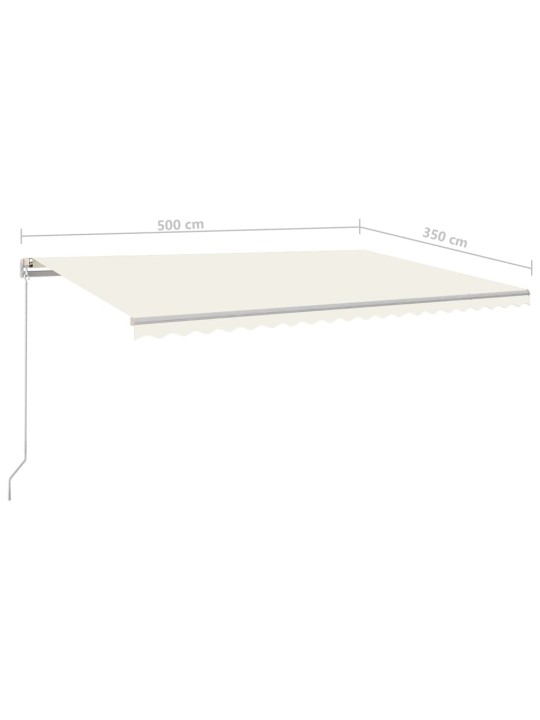 Automatinė markizė su LED/vėjo jutikliu, kreminė, 5x3,5m