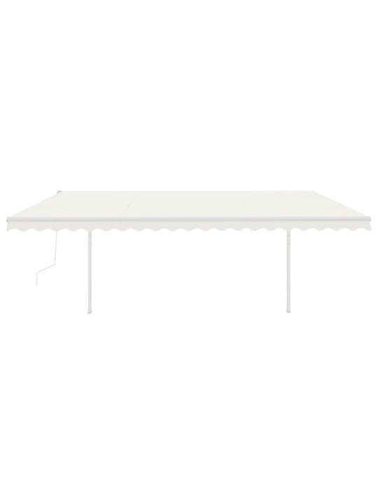 Automatinė markizė su LED/vėjo jutikliu, kreminė, 5x3,5m