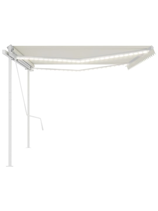 Automatinė markizė su LED/vėjo jutikliu, kreminė, 5x3,5m
