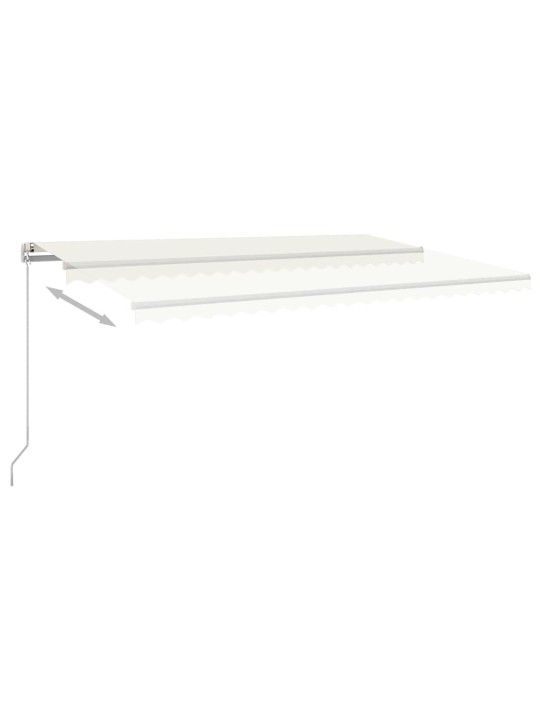 Automatinė markizė su LED/vėjo jutikliu, kreminė, 5x3,5m