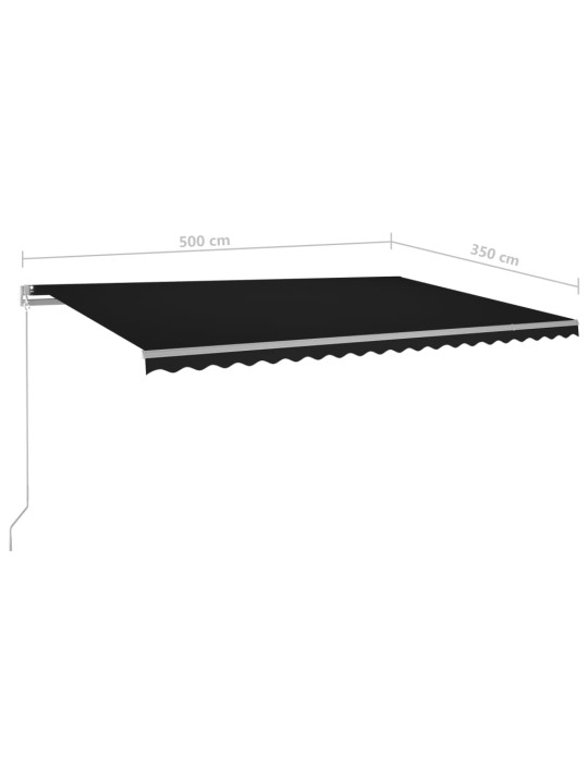 Automatinė markizė su LED/vėjo jutikliu, antracito, 5x3,5m