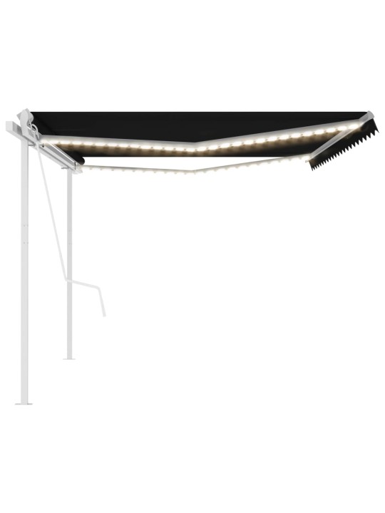Automatinė markizė su LED/vėjo jutikliu, antracito, 5x3,5m