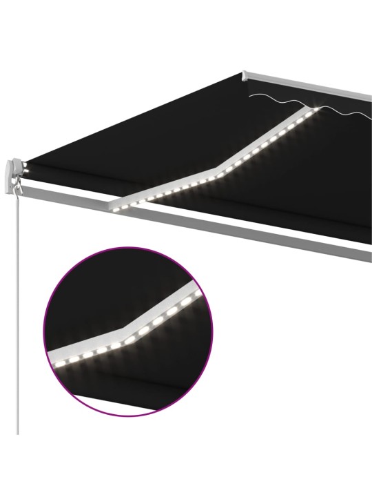 Automatinė markizė su LED/vėjo jutikliu, antracito, 5x3,5m