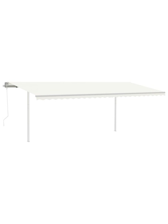 Automatinė markizė su LED/vėjo jutikliu, kreminė, 6x3,5m