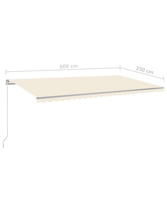 Automatinė markizė su LED/vėjo jutikliu, kreminė, 6x3,5m