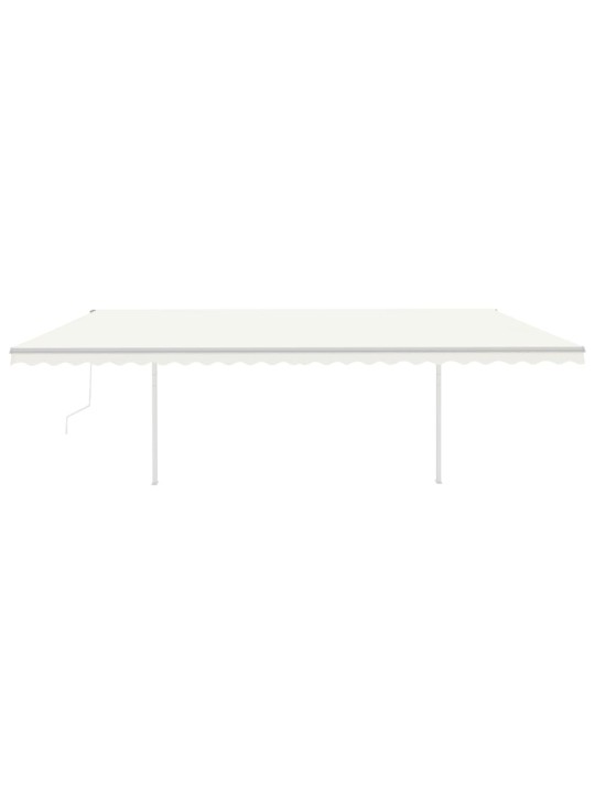 Automatinė markizė su LED/vėjo jutikliu, kreminė, 6x3,5m