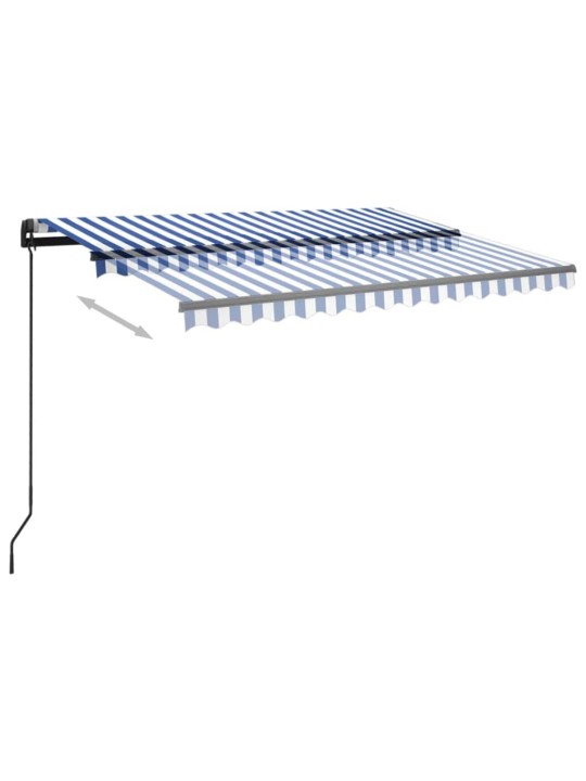 Rankiniu būdu ištraukiama markizė, mėlyna ir balta, 3x2,5m