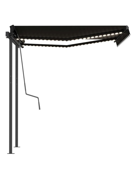 Rankiniu būdu ištraukiama markizė su LED, antracito, 3x2,5m