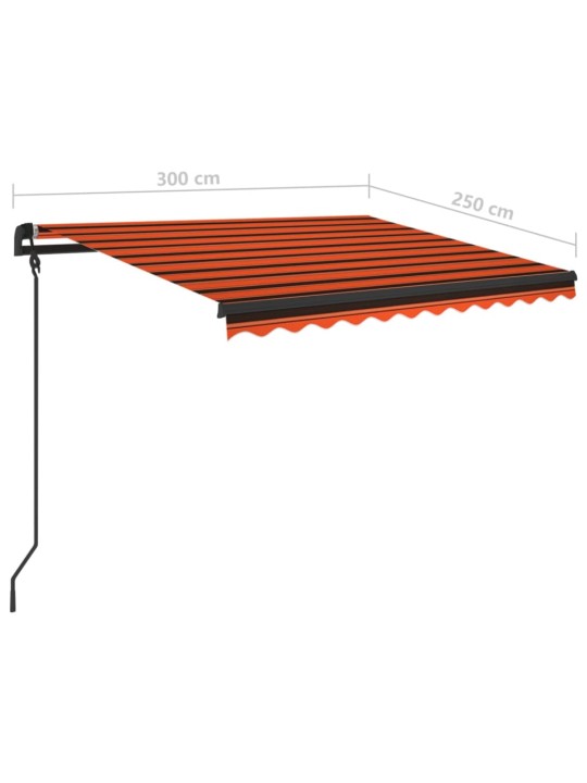 Rankiniu būdu ištraukiama markizė, oranžinė ir ruda, 3x2,5m