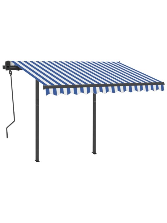 Automatiniu būdu ištraukiama markizė, mėlyna ir balta, 3x2,5m