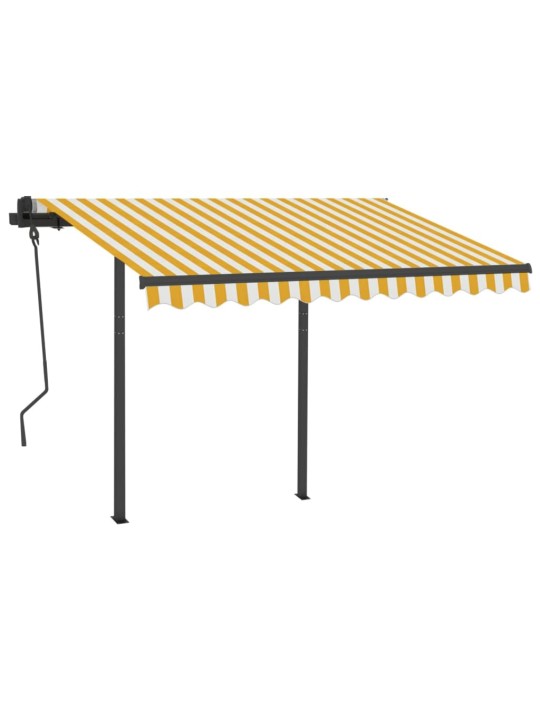 Automatiniu būdu ištraukiama markizė, geltona ir balta, 3x2,5m