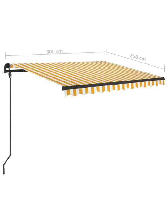 Automatiniu būdu ištraukiama markizė, geltona ir balta, 3x2,5m
