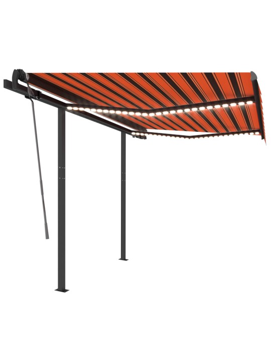 Rankiniu būdu ištraukiama markizė, oranžinė ir ruda, 3,5x2,5m