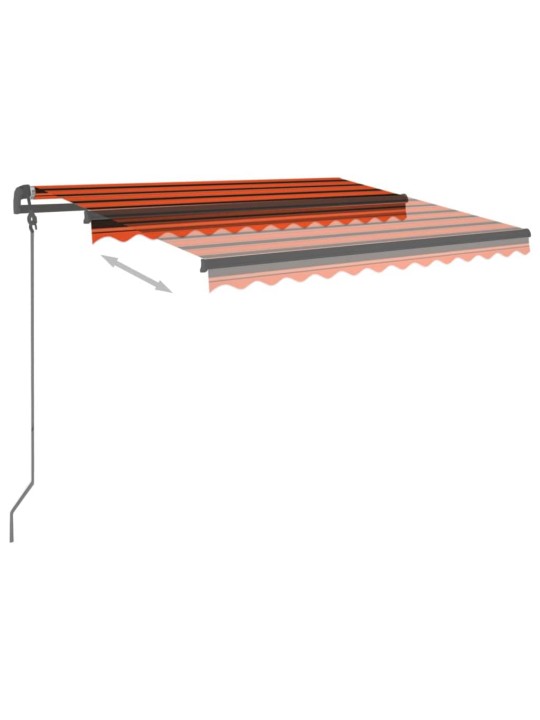 Rankiniu būdu ištraukiama markizė, oranžinė ir ruda, 3,5x2,5m