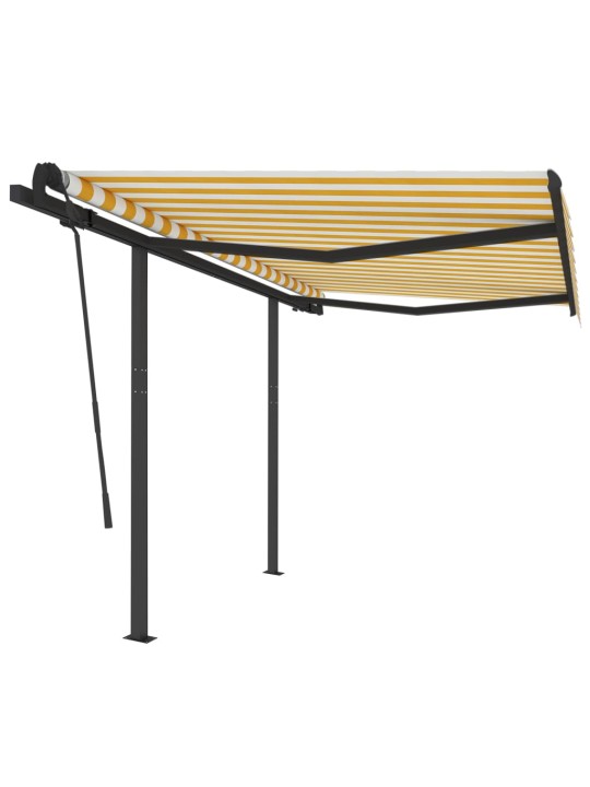Automatiniu būdu ištraukiama markizė, geltona/balta, 3,5x2,5m