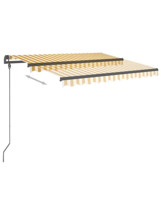 Automatiniu būdu ištraukiama markizė, geltona/balta, 3,5x2,5m