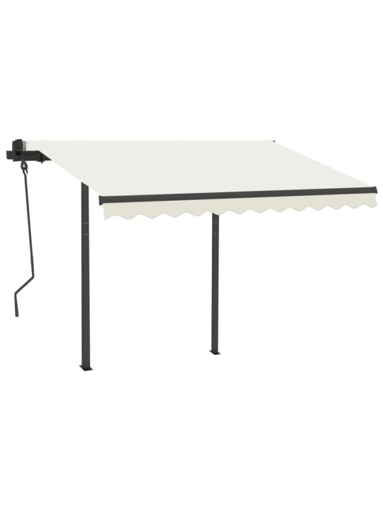 Automatinė markizė su LED/vėjo jutikliu, kreminė, 3,5x2,5m