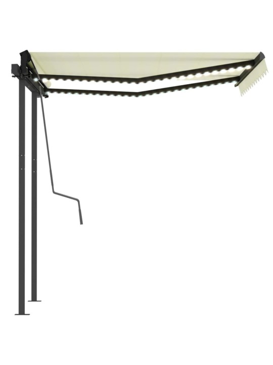 Automatinė markizė su LED/vėjo jutikliu, kreminė, 3,5x2,5m