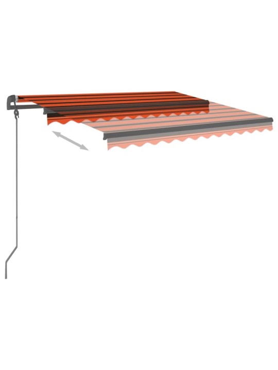 Markizė su LED/vėjo jutikliu, oranžinės ir ruda, 3,5x2,5m