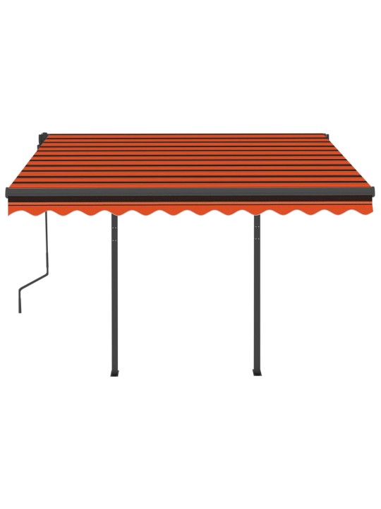 Markizė su LED/vėjo jutikliu, oranžinės ir ruda, 3,5x2,5m