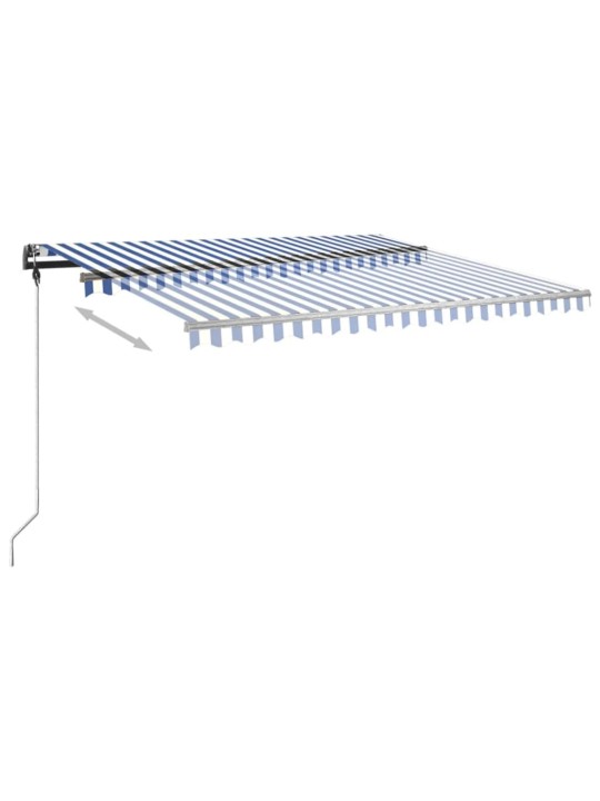 Rankiniu būdu ištraukiama markizė, mėlyna ir balta, 4x3m