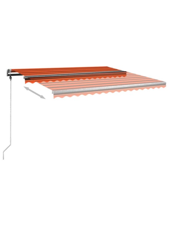 Rankiniu būdu ištraukiama markizė, oranžinė ir ruda, 4x3m