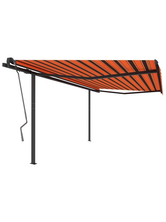 Automatiniu būdu ištraukiama markizė, oranžinė ir ruda, 4x3m