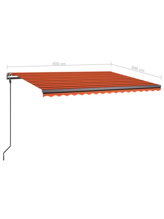 Automatiniu būdu ištraukiama markizė, oranžinė ir ruda, 4x3m