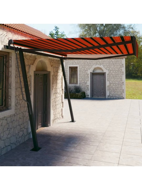 Automatiniu būdu ištraukiama markizė, oranžinė ir ruda, 4x3m