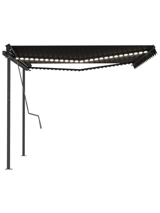Automatinė markizė su LED/vėjo jutikliu, antracito, 4x3m