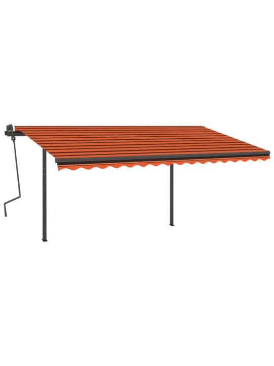 Automatinė markizė su LED/vėjo jutikliu, oranžinė/ruda, 4x3m