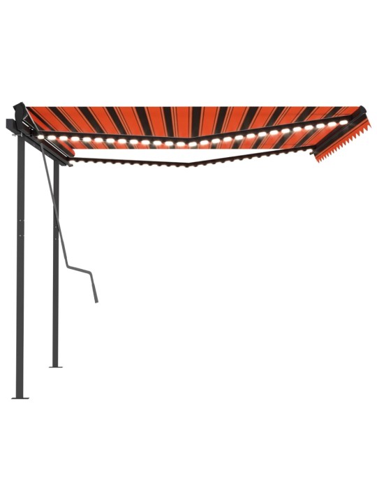 Automatinė markizė su LED/vėjo jutikliu, oranžinė/ruda, 4x3m