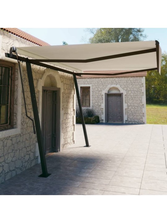 Rankiniu būdu ištraukiama markizė, kreminė, 4,5x3m