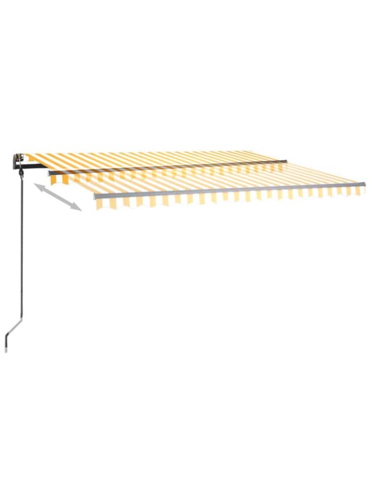 Rankiniu būdu ištraukiama markizė su LED, geltona/balta, 4,5x3m